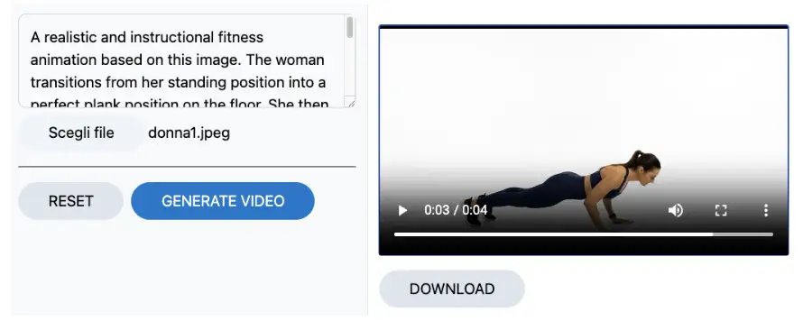 Generazione di un video con i modelli VEO a partire da un prompt e un'immagine